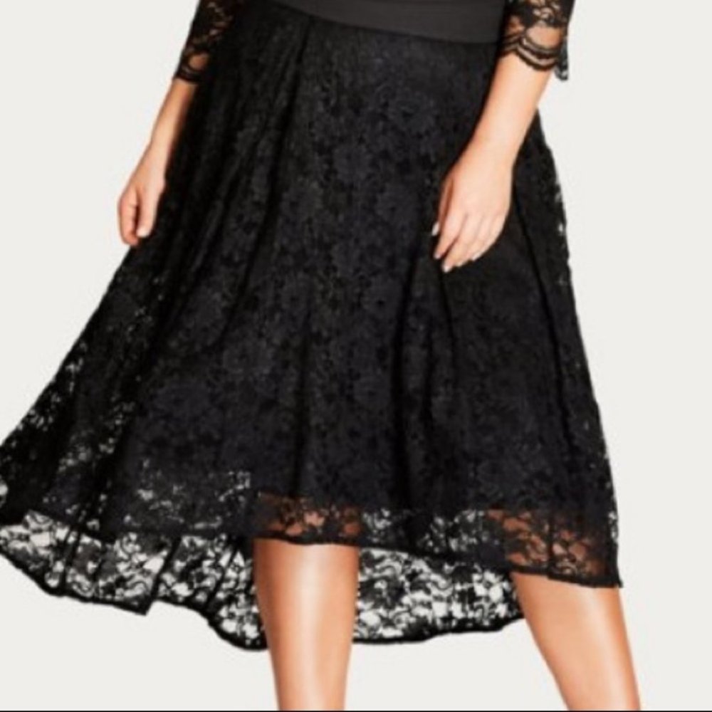 🖤LANE BRYANT🖤LUX LACE SKIRT WITH SATIN WAIST🖤